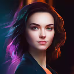 an image of a woman with a blue eye,a digital painting of a woman