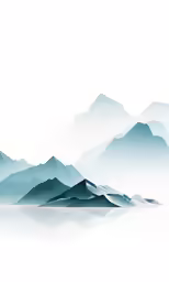 mountains are shown in the sky with a water reflection