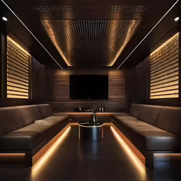 a room that is filled with couches and a tv