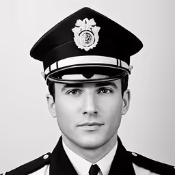 a police man with his badge on and uniform