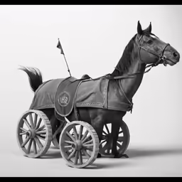 a horse that is sitting in a carriage