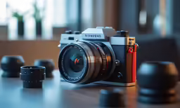 an old camera with a nikwax lens