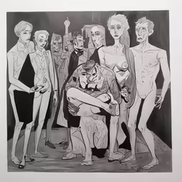 an art work with different types of figures