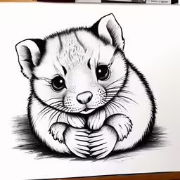 an illustration of a rat with his paws crossed