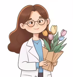 the woman with the flowers is holding it up