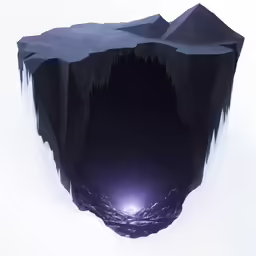 an ice cave with a light coming out of the tunnel