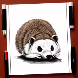the panda is laying down on the floor