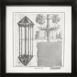 an illustration of a decorative lantern in front of a park scene