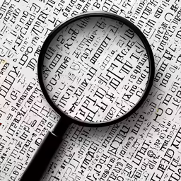 a magnifying glass is on a white background with the words do you have these words to say?