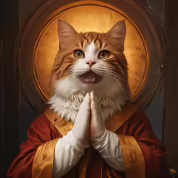 a cat that is standing up in front of a photo