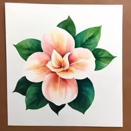 the flowers have leaves painted on them