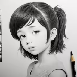 the woman with her picture in her background