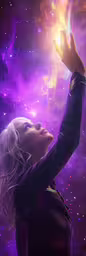 a woman in a dark dress holding her hand up to the sky,a woman is reaching for a star in the sky