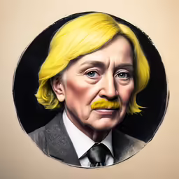 a caricature of a person with yellow hair