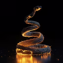 a snake shaped candle holder made out of fire