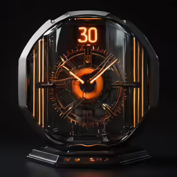 a close up of a clock with numbers lite up