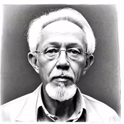 a man is posing with glasses on and a beard