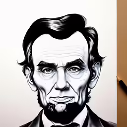 this is a very detailed drawing of abraham lincoln