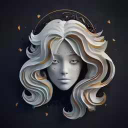 this is an abstract painting with different hair colors