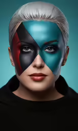 a woman with makeup that looks like hex