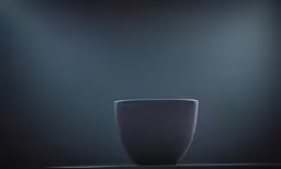 a white vase is on a dark surface