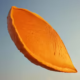 an orange umbrella with the tip still extended