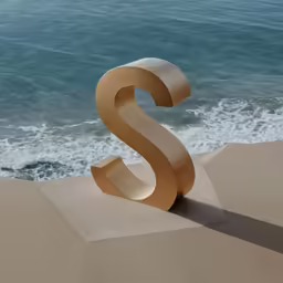 an object with the shape of a s near a beach
