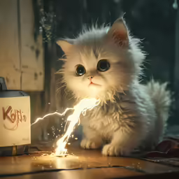 a kitten that is sitting on a table