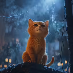a cat is staring intently at something