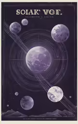 an old poster with the planets showing the sun and planets