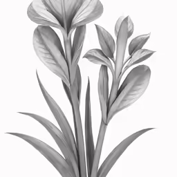 an artistic image of two green plants