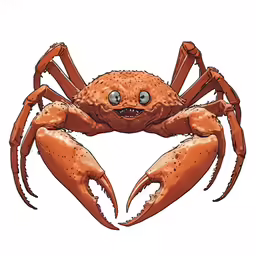 a large orange crab with big eyes and claws