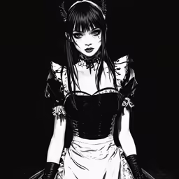 black and white photo of a woman in a dress