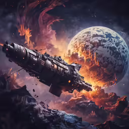 a space station in space in front of an earth