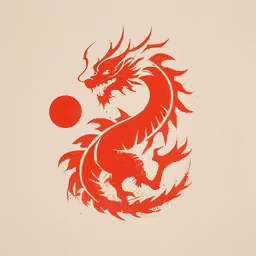 an illustration of the chinese dragon with a ball in it