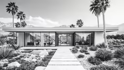 an ultra - minimalist home sits in the middle of a desert landscape