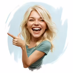 a woman giving the middle finger and smiling