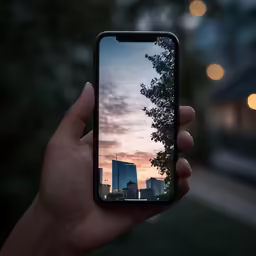 someone holding their phone in front of the camera and taking the picture