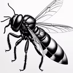 a drawing of a fly sitting on top of a table