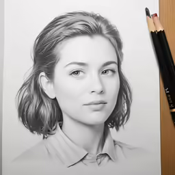 a woman in a shirt is shown as if she is drawn