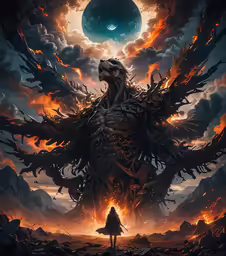 a large, very strange looking monster that is in the sky