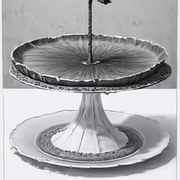 a flower that is sitting in the middle of a cake plate