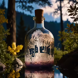 a water filled bottle sitting on a table