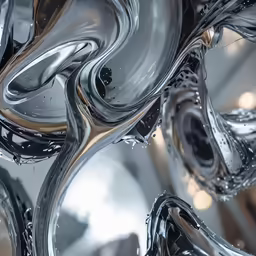 chrome art design in the background as seen from above