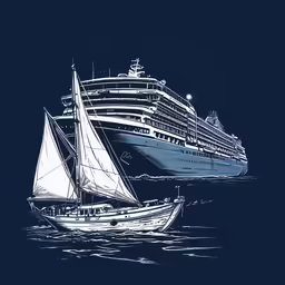 a boat is in the water by itself