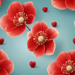 a floral background is full of red flowers