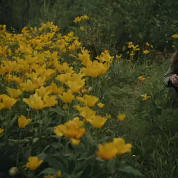 there is a girl that is walking in the grass