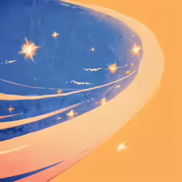 a colorful image of sand waves with bright stars