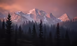 the sun is just peeking up over mountains