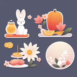 a paper cut out of various items with leaves and flowers